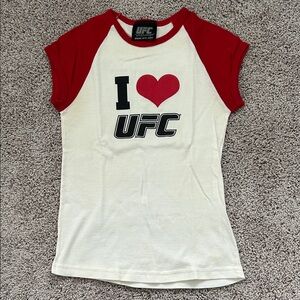 UFC Woman Red and Cream Tee